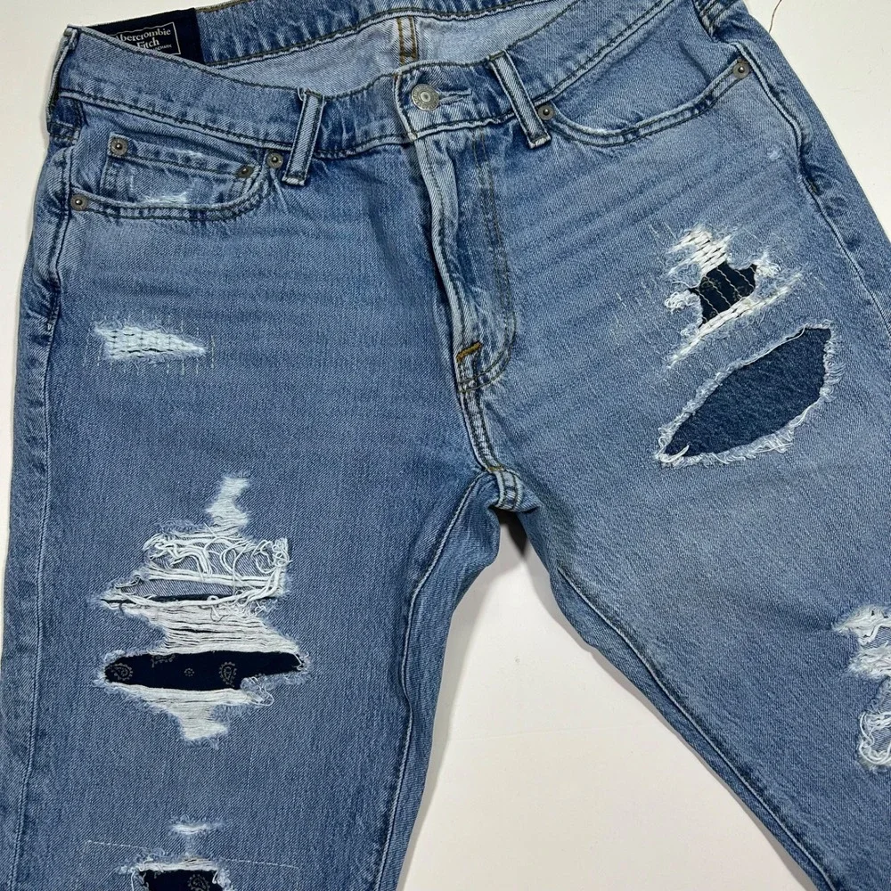 Abercrombie & Fitch Langdon Slim‎ Distressed Stretch Jeans 32x32